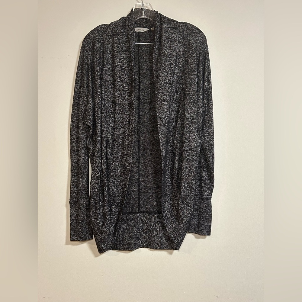 Athleta Open Front Cardigan Sweater Gray XXS Soft Knit Long Sleeve